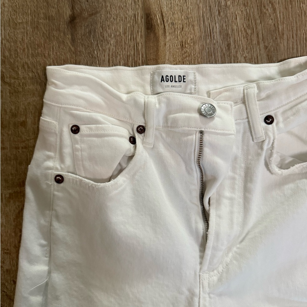 AGOLDE Women's Straight Leg White Jeans